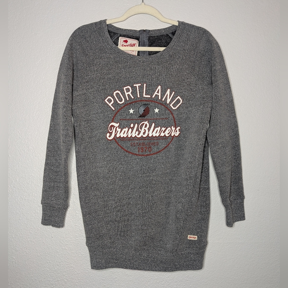 Sportiqe Mens Gray Portland Trail Blazers Basketball Collegiate Casual Sweater S